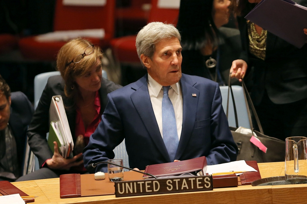 NEW YORK, NY - SEPTEMBER 30:  Secretary of State John Kerry attends a Security Council meeting on counter terrorism at the United Nations on September 30, 2015 in New York City. The ongoing war in Syria and the refugee crisis it has spawned are providing a backdrop to this years 70th annual General Assembly meeting of global leaders in New York.  (Photo by Spencer Platt/Getty Images)